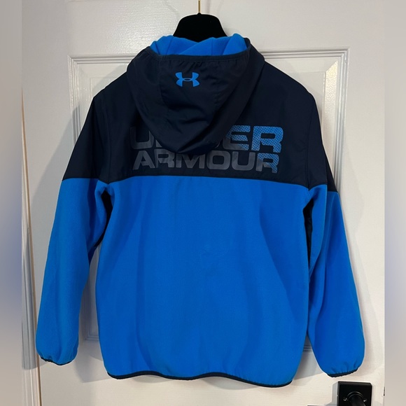Under Armour North Rim Microfleece Jacket Blue Windbreaker Fleece Youth Size L - Picture 4 of 10